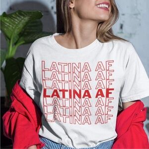 NWT Latina AF Retro Style Women’s Tee T Shirt Plus Size 3XL White Red